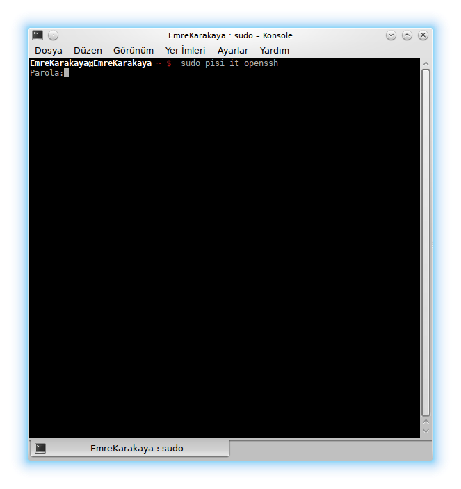 Pisi Linux Üzerinden Ssh Sunucu Bağlantısı